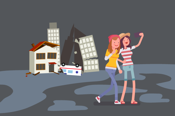 Selfie di Lokasi Bencana Bukan Simpati, Ini Bukti Gangguan Psikologi Selfie di Lokasi Bencana Bukan Simpati, Ini Bukti Gangguan Psikologi